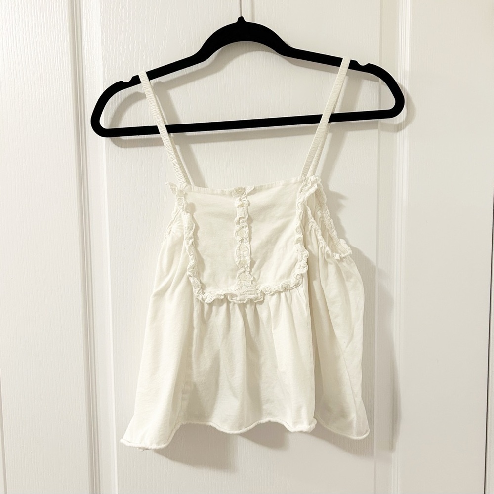 H&M Women's Y2k Babydoll Tank Top Milkmaid Boho Chic Prairie Peasant festival